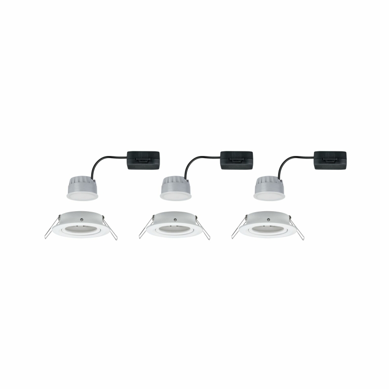 Paulmann LED Einbauleuchte Nova Coin 3er Set rund 6W IP23 Weiß (matt) schwenkbar dimmbar 3-step-dim 2700K 230V