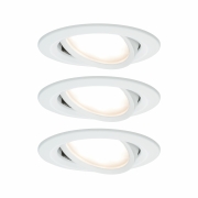 LED Einbauleuchte Nova Coin 3er Set rund 6W IP23 Weiß (matt) schwenkbar dimmbar 3-step-dim 2700K 230V