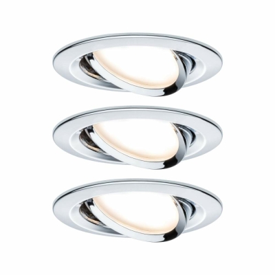 Paulmann LED Einbauleuchte Nova Coin Basisset 3er Set rund 6W IP23 Chrom schwenkbar dimmbar 3-step-dim 2700K 230V