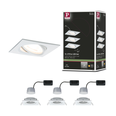 Paulmann Einbauleuchte LED Nova eckig 3x6,5W  Weiß matt