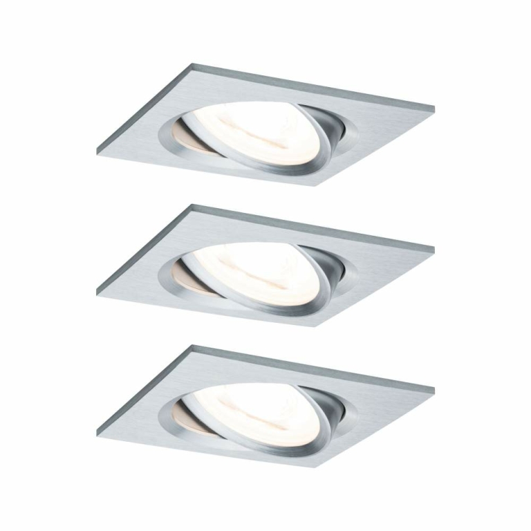 Paulmann Einbauleuchte LED Nova eckig 3x6,5W  Alu gedreht