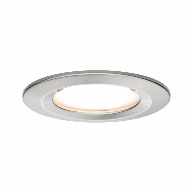 Paulmann LED Einbauleuchte Nova Coin rund 1x6W IP44 Eisen gebürstet dimmbar 3-step-dim 2700K 230V