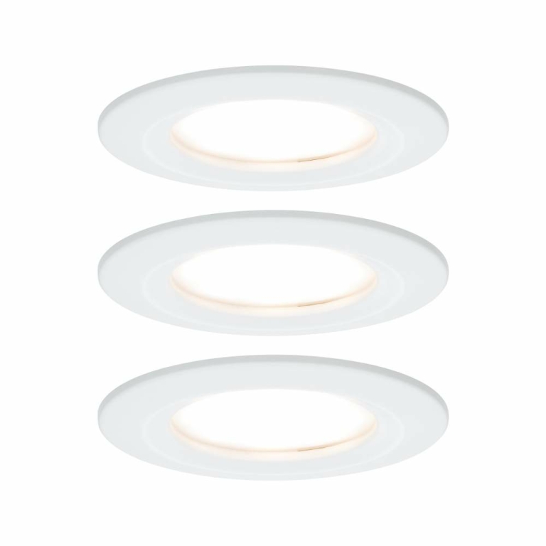 Paulmann LED Einbauleuchte Nova Coin Basisset 3er Set rund 6W IP44 Weiß (matt) dimmbar 3-step-dim 2700K 230V