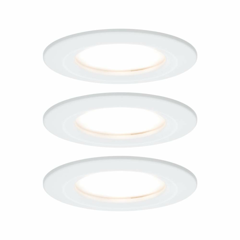 LED Bad Strahler 3er-Set 12V Rund alu gebürstet - 3 W warmweiss