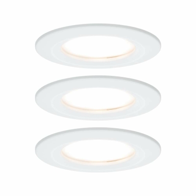 Paulmann LED Einbauleuchte Nova Coin Basisset 3er Set rund 6W IP44 Weiß (matt) dimmbar 3-step-dim 2700K 230V