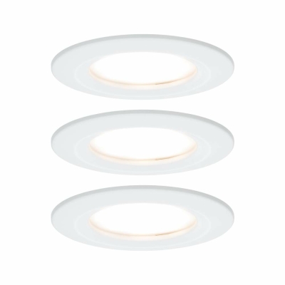 Paulmann LED Einbauleuchte Nova Coin Basisset 3er Set rund 6W IP44 Weiß (matt) dimmbar 3-step-dim 2700K 230V