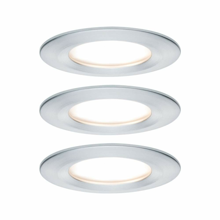 Paulmann LED Bad-Einbauleuchte Nova Coin Basisset 3er Set rund 6W IP44 Alu gedreht dimmbar 3-step-dim 2700K 230V