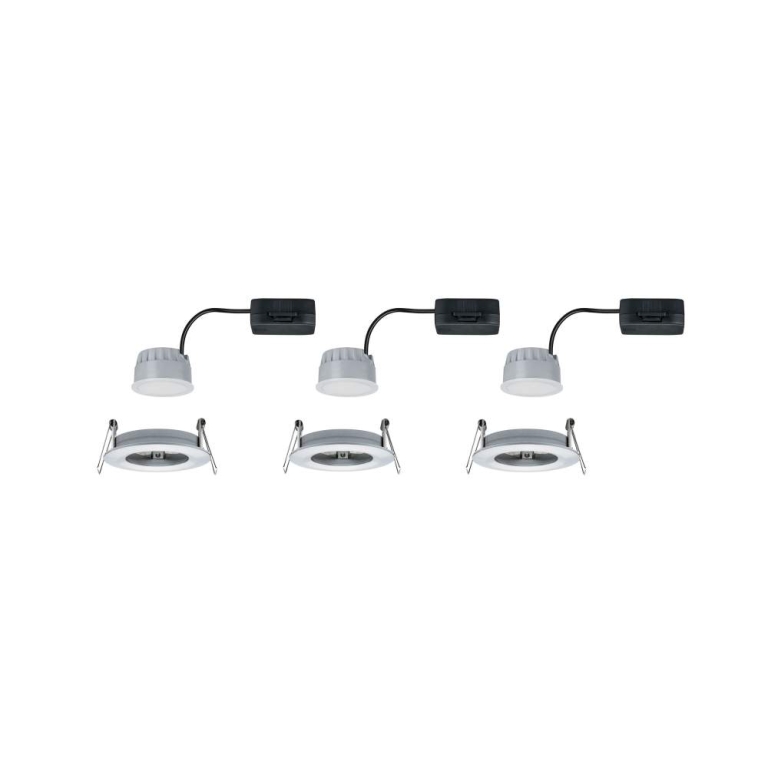 Paulmann LED Bad-Einbauleuchte Nova Coin Basisset 3er Set rund 6W IP44 Alu gedreht dimmbar 3-step-dim 2700K 230V