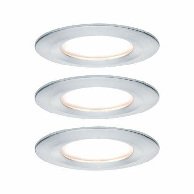 Paulmann LED Bad-Einbauleuchte Nova Coin Basisset 3er Set rund 6W IP44 Alu gedreht dimmbar 3-step-dim 2700K 230V