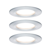 LED Bad-Einbauleuchte Nova Coin Basisset 3er Set rund 6W IP44 Alu gedreht dimmbar 3-step-dim 2700K 230V