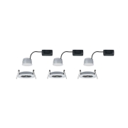 LED Bad-Einbauleuchte Nova Coin Basisset 3er Set rund 6W IP44 Alu gedreht dimmbar 3-step-dim 2700K 230V