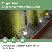 Plug & Shine LED Bodeneinbauleuchte Floor rund IP65 3000K 3,8W Edelstahl Einzelspot