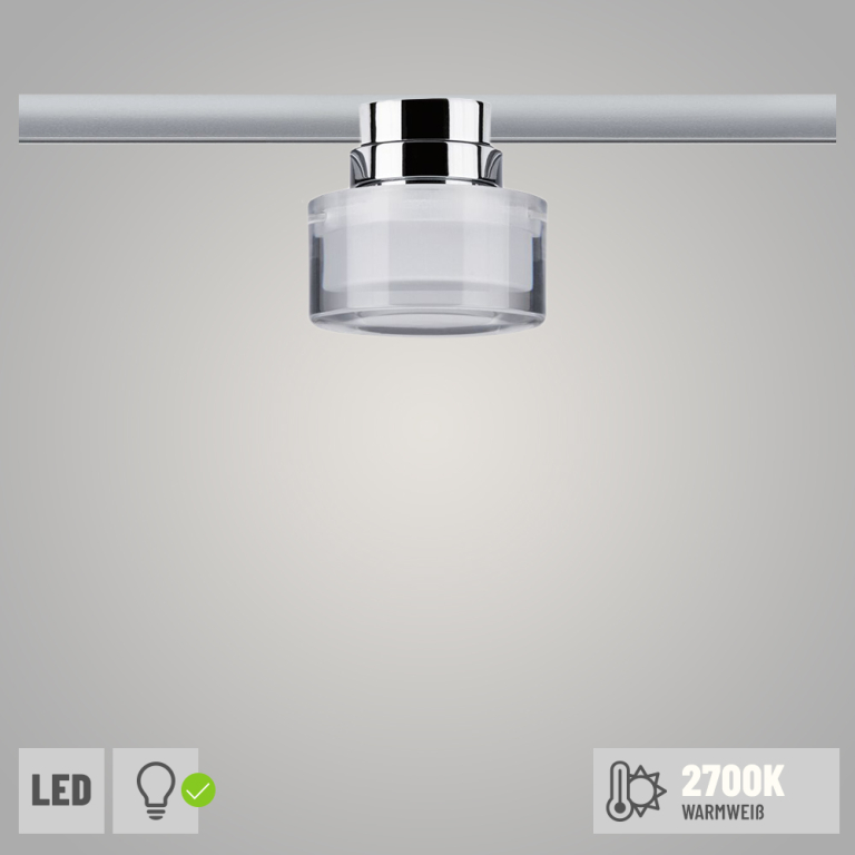 Paulmann URail LED Schienenspot Topa Dot Acryl 4,9W 350lm 2700K dimmbar chrom matt satin (LED fest verbaut)
