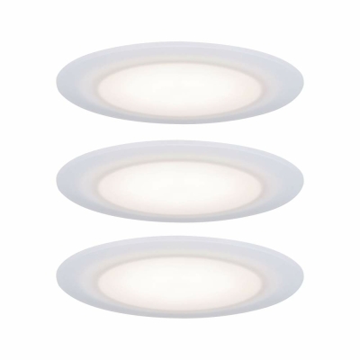 Paulmann Premium LED Einbauleuchte Suon 3er-Set rund IP44 dimmbar Satin/Weiß 5W 450lm 230V