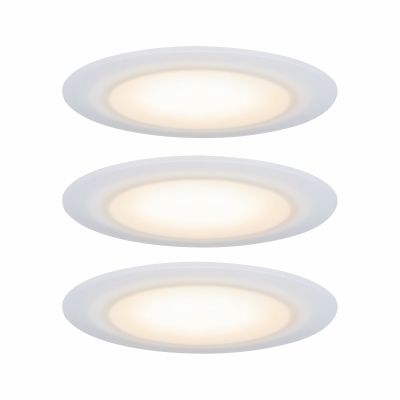 Paulmann Premium LED Einbauleuchte Suon 3er-Set rund IP44 Dim-to-Warm Satin/Weiß 5W 450lm 230V