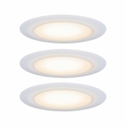 Paulmann Premium LED Einbauleuchte Suon 3er-Set rund IP44 Dim-to-Warm Satin/Weiß 5W 450lm 230V