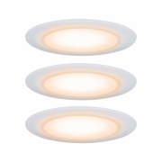 Premium LED Einbauleuchte Suon 3er-Set rund IP44 Dim-to-Warm Satin/Weiß 5W 450lm 230V