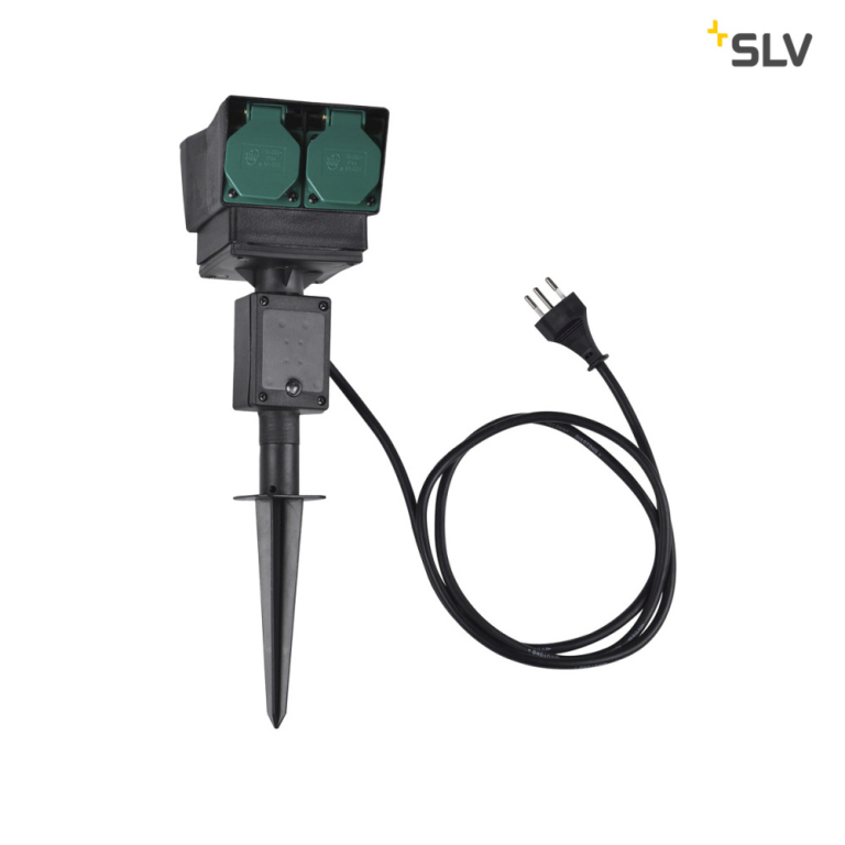 SLV 4-Fach Gartensteckdose IP44 Italien Version, 1,5m Zuleitung