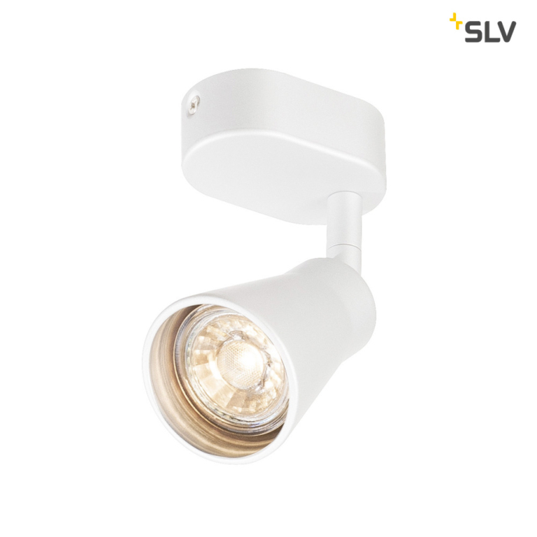 SLV AVO CW Single, Indoor Wand- und Deckenaufbauleuchte, QPAR51, weiß, max. 50W