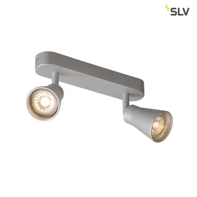 SLV AVO CW Double, Indoor Wand- und Deckenaufbauleuchte, QPAR51, silber, max. 50W