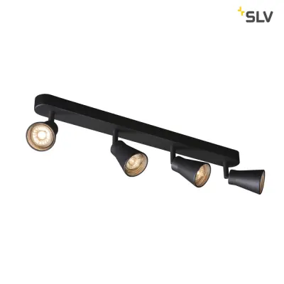 SLV AVO CW Quad, Indoor Wand- und Deckenaufbauleuchte, QPAR51, schwarz, max. 50W