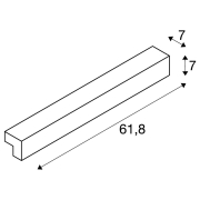 L-LINE 60 LED, Wand- und Deckenleuchte, IP44, 3000K, 700lm, weiss
