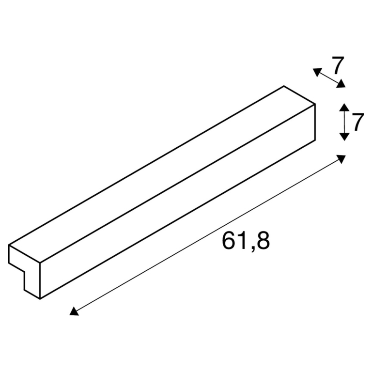 SLV L-LINE 60 LED, Wand- und Deckenleuchte, IP44, 3000K, 700lm, silbergrau