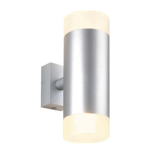 ASTINA UP/DOWN Wandleuchte, rund, silbergrau, 2xGU10, max. 50W, satinierte Gläser