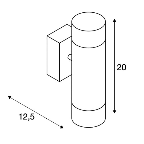 ASTINA UP/DOWN Wandleuchte, rund, silbergrau, 2xGU10, max. 50W, satinierte Gläser