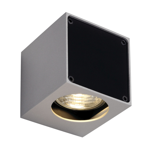 SLV ALTRA DICE Wandleuchte, WL-1, eckig, silbergrau/schwarz, GU10, max. 35W