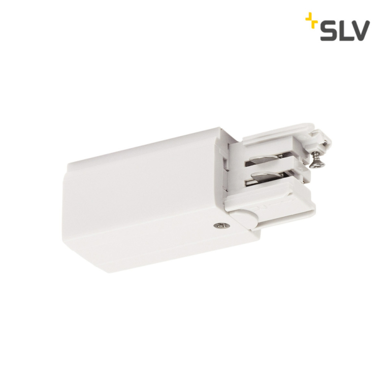 SLV Einspeiser für S-TRACK 3P.- Schiene, Erde links, verkehrsweiß