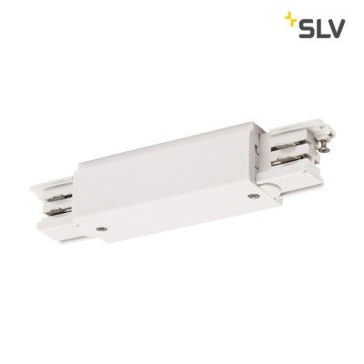 SLV Längsverbinder Mitteleinspeisung weiß mit Einspeisemöglichkeit für S-TRACK 3-Phasen Aufbauschiene