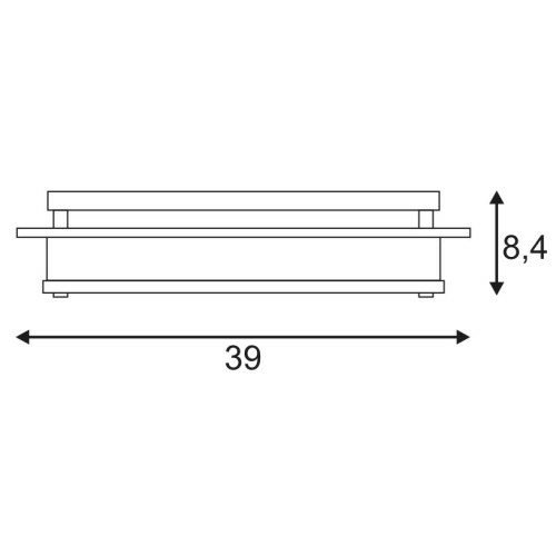 SLV GLASSA SQUARE E27 Deckenleuchte, eckig, 2xE27, max. 2x60W