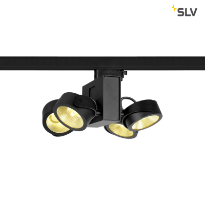 SLV TEC KALU quad, schwarz, 24°, 3000K, inkl. 3P.-Adapter