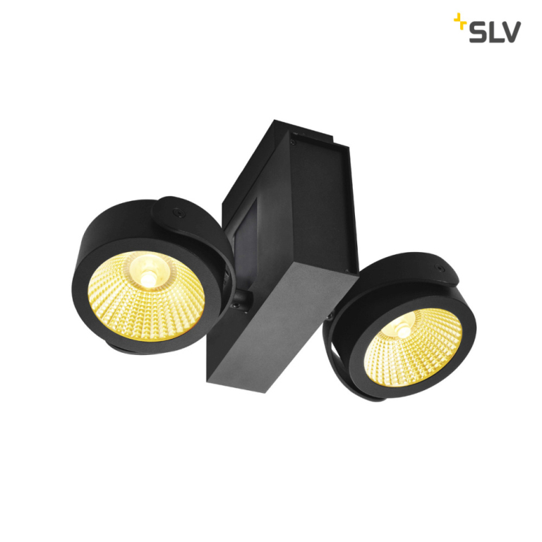 SLV TEC KALU CW, LED Indoor Wand- und Deckenaufbauleuchte, double, schwarz, 24°, 3000K