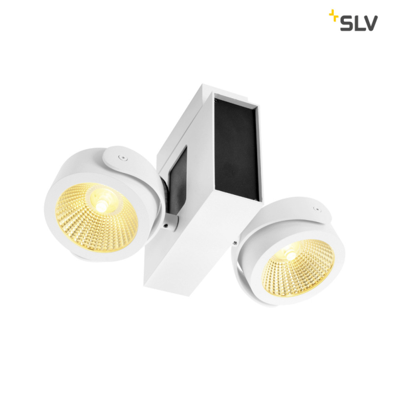 SLV TEC KALU CW, LED Indoor Wand- und Deckenaufbauleuchte, double weiß/schwarz 24° 3000K