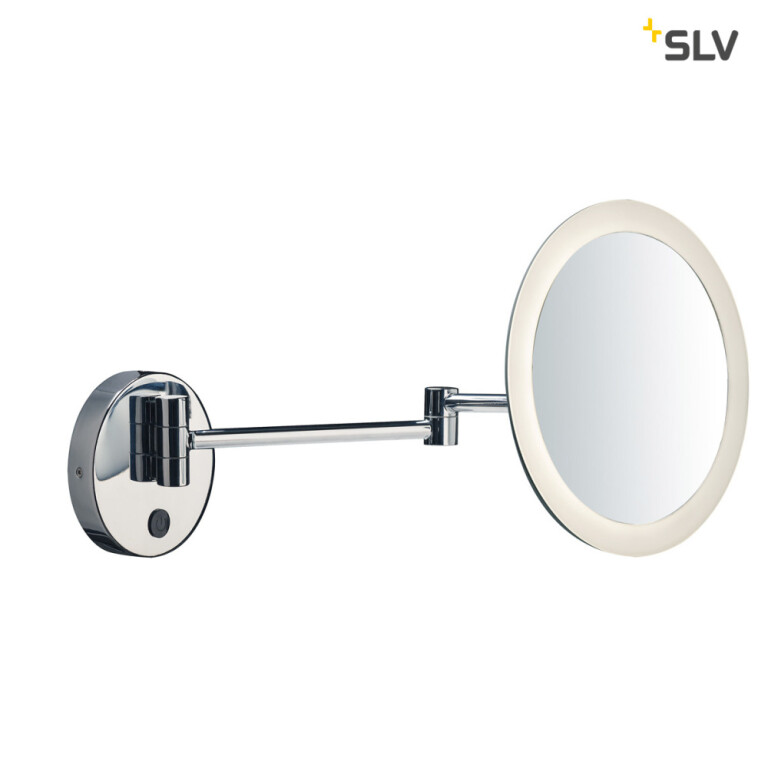SLV MAGANDA WL LED Badspiegel Kosmetikspiegel Wandbefestigung chrom, IP44, 3000K