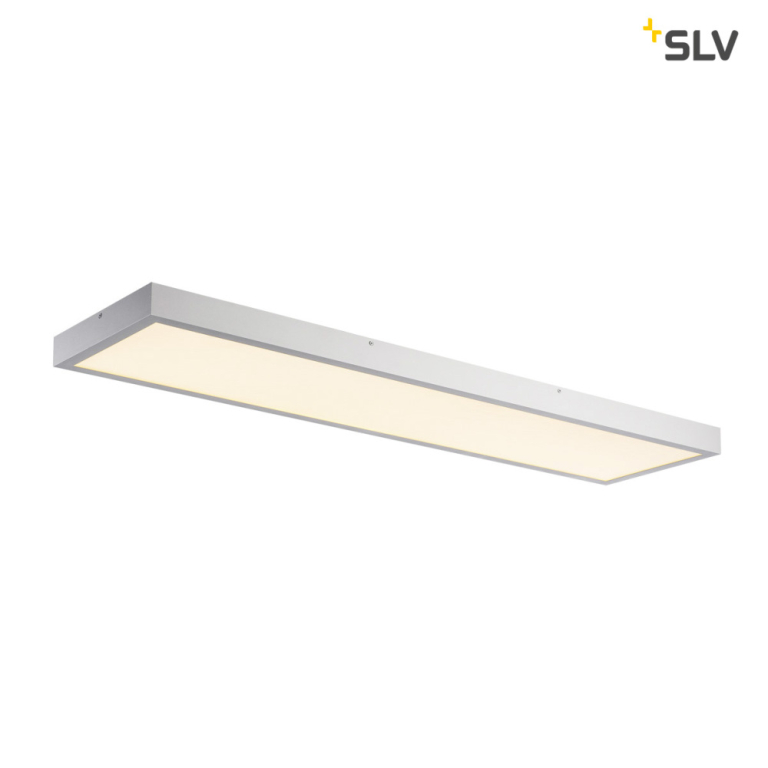 SLV PANEL 1200x300mm LED Indoor Deckenaufbauleuchte, 3000K, silbergrau