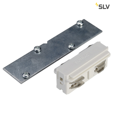 SLV EUTRAC Längsverbinder, für 3-Phasen Einbauschiene, verkehrsweiss, elektrisch und mechanisch