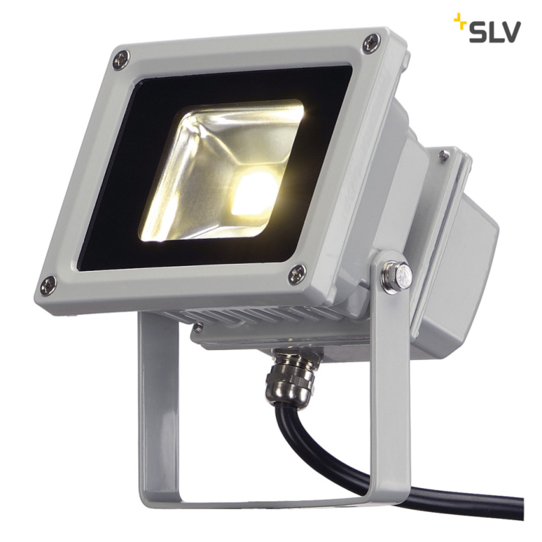 SLV LED OUTDOOR BEAM, silbergrau, 10W, warmweiss, 100°, IP65