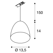 Pendelleuchte PARA CONE 14 kupfer weiß GU10 QPAR51 für 1-Phasen Stromschiene