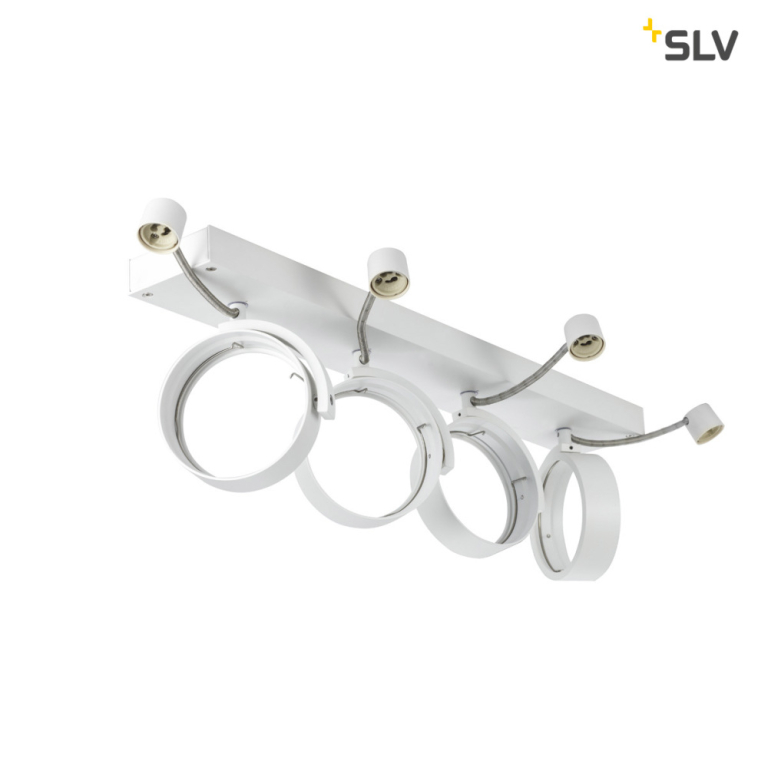 SLV KALU CW, Indoor Wand- und Deckenaufbauleuchte, quad, QPAR111, weiß, 4x75W