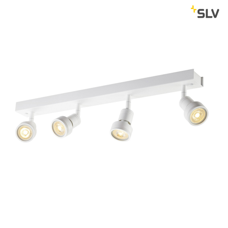 SLV PURI CW, Indoor Wand- und Deckenaufbauleuchte, quad, QPAR51, weiß, 4x50W