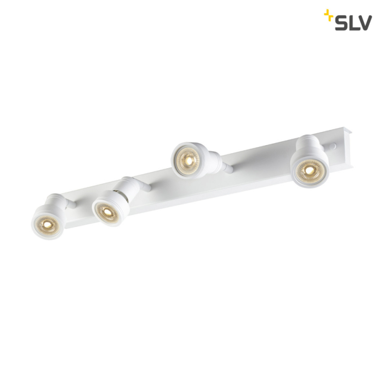 SLV PURI CW, Indoor Wand- und Deckenaufbauleuchte, quad, QPAR51, weiß, 4x50W