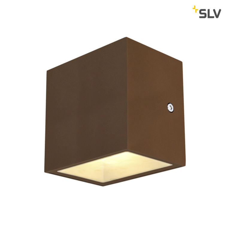 SLV SITRA CUBE WL, LED Outdoor Wand- und Deckenaufbauleuchte, rost farbend, IP44, 3000K, 10W