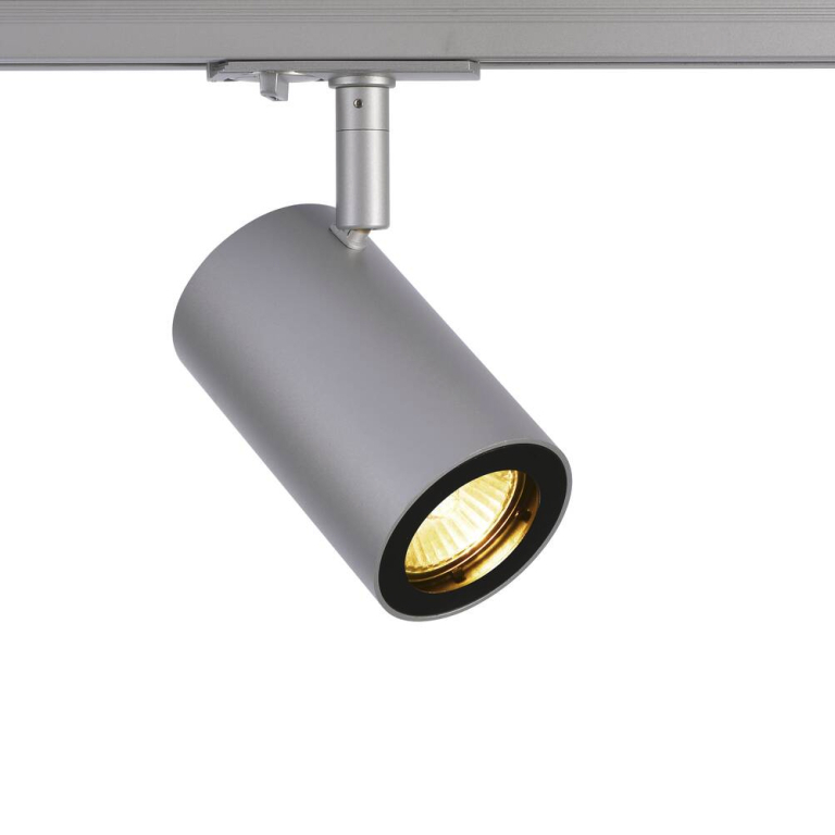 SLV 1-Phasen Schienenstrahler ENOLA B TRACK SPOT Silbergrau GU10 QPAR51 max. 50W