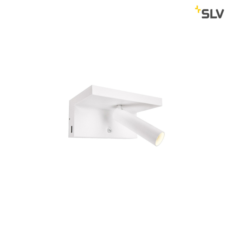 SLV KARPO Bedside LED Indoor Wandaufbauleuchte Wand-Leselampe weiß 3000K USB-Anschluss