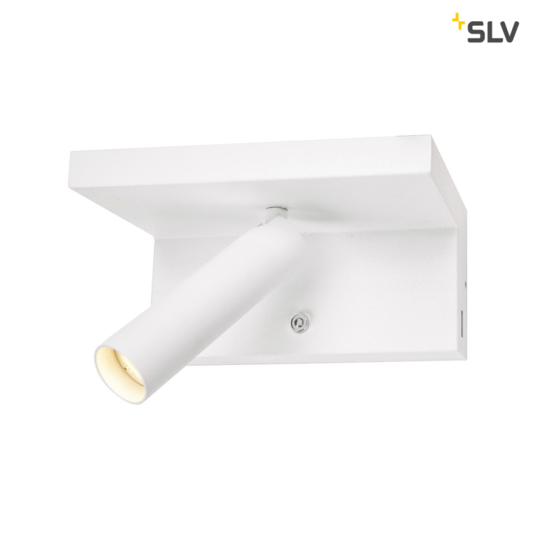 SLV KARPO Bedside LED Indoor Wandaufbauleuchte Wand-Leselampe weiß 3000K USB-Anschluss