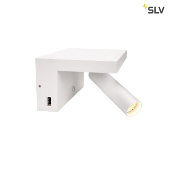 SLV KARPO Bedside LED Indoor Wandaufbauleuchte Wand-Leselampe weiß 3000K USB-Anschluss