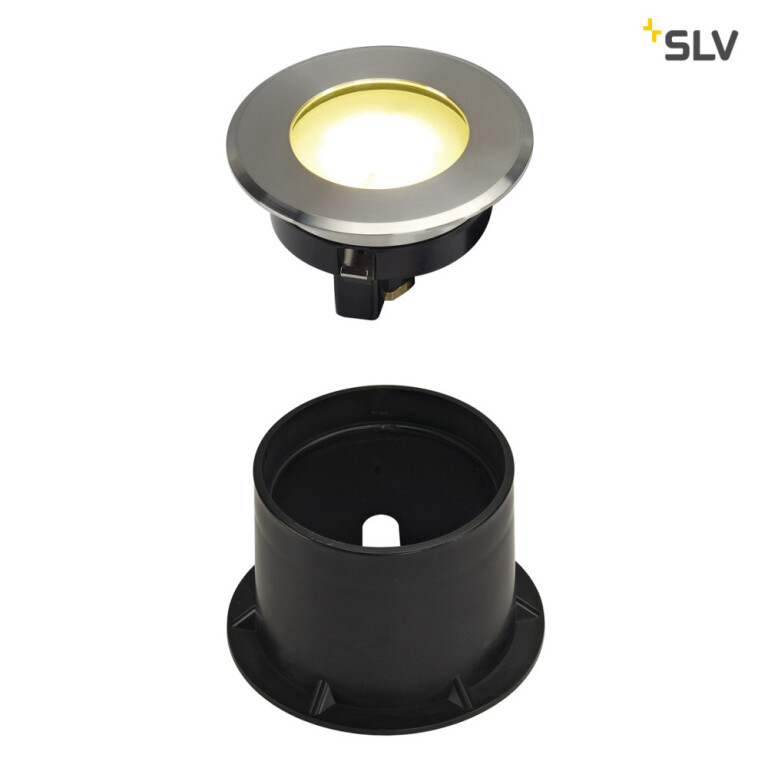 SLV DASAR® Flat, Outdoor LED Bodeneinbauleuchte, Edelstahl 304, 4000K, IP67, 4,3W